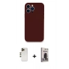MARSİLYAN™- iPhone 13 Pro Max Kılıf Zirve Modern Özel Seri - Siyah Bilvis Hayalet Cam Ekran Koruyucu + Shine Kamera Lens - GD