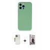 MARSİLYAN™- iPhone 13 Pro Max Kılıf Zirve Modern Özel Seri - Siyah Bilvis Hayalet Cam Ekran Koruyucu + Shine Kamera Lens - GD