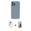MARSİLYAN™- iPhone 13 Pro Max Kılıf Zirve Modern Özel Seri - Siyah Bilvis Hayalet Cam Ekran Koruyucu + Shine Kamera Lens - GD