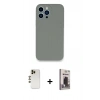 MARSİLYAN™- iPhone 13 Pro Max Kılıf Zirve Modern Özel Seri - Siyah Bilvis Hayalet Cam Ekran Koruyucu + Shine Kamera Lens - GD
