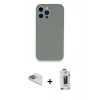 MARSİLYAN™- iPhone 13 Pro Max Kılıf Zirve Modern Özel Seri - Siyah Bilvis Hayalet Cam Ekran Koruyucu + Pers Alüminyum Kamera Lens - SABE