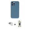 MARSİLYAN™- iPhone 13 Pro Max Kılıf Zirve Modern Özel Seri - Siyah Bilvis Hayalet Cam Ekran Koruyucu + Pers Alüminyum Kamera Lens - SABE