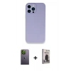 MARSİLYAN™- iPhone 13 Pro Max Kılıf Zirve Modern Özel Seri - Siyah Bilvis Hayalet Cam Ekran Koruyucu + Neon Fosforlu Kamera Lens - YL