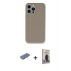 MARSİLYAN™- iPhone 13 Pro Max Kılıf Zirve Modern Özel Seri - Siyah Bilvis Hayalet Cam Ekran Koruyucu + Renkli Kamera Lens Koruma Cam - YL