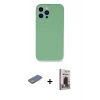 MARSİLYAN™- iPhone 13 Pro Max Kılıf Zirve Modern Özel Seri - Siyah Bilvis Hayalet Cam Ekran Koruyucu + Renkli Kamera Lens Koruma Cam - YL