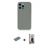 MARSİLYAN™- iPhone 13 Pro Max Kılıf Zirve Modern Özel Seri - Siyah Bilvis Hayalet Cam Ekran Koruyucu + Renkli Kamera Lens Koruma Cam - YL