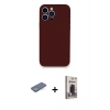 MARSİLYAN™- iPhone 13 Pro Max Kılıf Zirve Modern Özel Seri - Siyah Bilvis Hayalet Cam Ekran Koruyucu + Renkli Kamera Lens Koruma Cam - YL