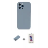 MARSİLYAN™- iPhone 13 Pro Max Kılıf Zirve Modern Özel Seri - Siyah Joko 5D Cam + Gökkuşağı Shine Kamera Lens Koruma Cam