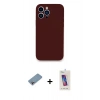 MARSİLYAN™- iPhone 13 Pro Max Kılıf Zirve Modern Özel Seri - Siyah Joko 5D Cam + Gökkuşağı Shine Kamera Lens Koruma Cam