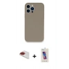 MARSİLYAN™- iPhone 13 Pro Max Kılıf Zirve Modern Özel Seri - Siyah Joko 5D Cam + Pers Alüminyum Kamera Lens - KI