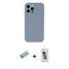 MARSİLYAN™- iPhone 13 Pro Max Kılıf Zirve Modern Özel Seri - Siyah Joko 5D Cam + Mavi Shine Kamera Lens Koruma Cam