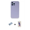 MARSİLYAN™- iPhone 13 Pro Max Kılıf Zirve Modern Özel Seri - Siyah Joko 5D Cam + Mavi Shine Kamera Lens Koruma Cam