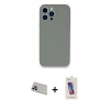 MARSİLYAN™- iPhone 13 Pro Max Kılıf Zirve Modern Özel Seri - Siyah Joko 5D Cam + Mor Rainbow Kamera Lens Koruma Cam