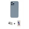 MARSİLYAN™- iPhone 13 Pro Max Kılıf Zirve Modern Özel Seri - Siyah Joko 5D Cam + Mor Rainbow Kamera Lens Koruma Cam