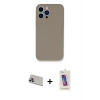 MARSİLYAN™- iPhone 13 Pro Max Kılıf Zirve Modern Özel Seri - Siyah Joko 5D Cam + Mor Rainbow Kamera Lens Koruma Cam