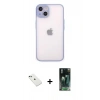 MARSİLYAN™- iPhone 14 Kılıf Ahenk Çizgi Serisi - Şeffaf 360 Full Body Arka Koruyucu + Diamond Kamera Lens - YL