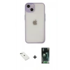 MARSİLYAN™- iPhone 14 Kılıf Ahenk Çizgi Serisi - Şeffaf 360 Full Body Arka Koruyucu + Diamond Kamera Lens - YL