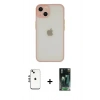 MARSİLYAN™- iPhone 14 Kılıf Ahenk Çizgi Serisi - Şeffaf 360 Full Body Arka Koruyucu + Shine Kamera Lens - GS