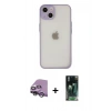 MARSİLYAN™- iPhone 14 Kılıf Ahenk Çizgi Serisi - Şeffaf 360 Full Body Arka Koruyucu + Raze Metal Kamera Lens - GS