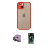 MARSİLYAN™- iPhone 14 Kılıf Ahenk Çizgi Serisi - Şeffaf 360 Full Body Arka Koruyucu + Raze Metal Kamera Lens - GS