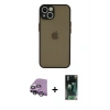 MARSİLYAN™- iPhone 14 Kılıf Ahenk Çizgi Serisi - Şeffaf 360 Full Body Arka Koruyucu + Raze Metal Kamera Lens - GS