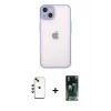 MARSİLYAN™- iPhone 14 Kılıf Ahenk Çizgi Serisi - Şeffaf 360 Full Body Arka Koruyucu + Shine Kamera Lens - YL