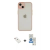 MARSİLYAN™- iPhone 14 Kılıf Ahenk Çizgi Serisi - Şeffaf Royal Nano Ekran Koruyucu + Diamond Kamera Lens - KI