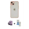 MARSİLYAN™- iPhone 14 Kılıf Ahenk Çizgi Serisi - Şeffaf Royal Nano Ekran Koruyucu + Raze Metal Kamera Lens - SH