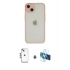 MARSİLYAN™- iPhone 14 Kılıf Ahenk Çizgi Serisi - Siyah 3D Antistatik Cam Ekran Koruyucu + Shine Kamera Lens - MI