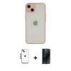 MARSİLYAN™- iPhone 14 Kılıf Ahenk Çizgi Serisi - Siyah 3D Antistatik Hayalet Cam Ekran Koruyucu + Shine Kamera Lens - GI