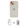 MARSİLYAN™- iPhone 14 Kılıf Ahenk Çizgi Serisi - Siyah Bilvis 3D Cam Ekran Koruyucu + Shine Kamera Lens - GI