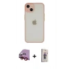 MARSİLYAN™- iPhone 14 Kılıf Ahenk Çizgi Serisi - Siyah Bilvis 3D Cam Ekran Koruyucu + Raze Metal Kamera Lens - KI