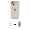 MARSİLYAN™- iPhone 14 Kılıf Ahenk Çizgi Serisi - Siyah Bilvis 3D Cam Ekran Koruyucu + Diamond Kamera Lens - SABE