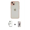 MARSİLYAN™- iPhone 14 Kılıf Ahenk Çizgi Serisi - Siyah Bilvis 3D Cam Ekran Koruyucu + Shine Kamera Lens - YL