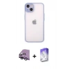 MARSİLYAN™- iPhone 14 Kılıf Ahenk Çizgi Serisi - Siyah Bilvis 5in1 3D Magic Cam Ekran Koruyucu + Raze Metal Kamera Lens - GS