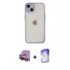 MARSİLYAN™- iPhone 14 Kılıf Ahenk Çizgi Serisi - Siyah Bilvis 5in1 3D Magic Cam Ekran Koruyucu + Raze Metal Kamera Lens - KI
