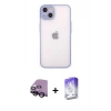 MARSİLYAN™- iPhone 14 Kılıf Ahenk Çizgi Serisi - Siyah Bilvis 5in1 3D Magic Cam Ekran Koruyucu + Raze Metal Kamera Lens - SH
