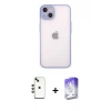 MARSİLYAN™- iPhone 14 Kılıf Ahenk Çizgi Serisi - Siyah Bilvis 5in1 3D Magic Cam Ekran Koruyucu + Shine Kamera Lens - YL