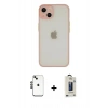 MARSİLYAN™- iPhone 14 Kılıf Ahenk Çizgi Serisi - Siyah Bilvis Hayalet Cam Ekran Koruyucu + Shine Kamera Lens - SH
