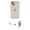 MARSİLYAN™- iPhone 14 Kılıf Ahenk Çizgi Serisi - Siyah Bilvis Hayalet Cam Ekran Koruyucu + Diamond Kamera Lens - YL