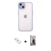 MARSİLYAN™- iPhone 14 Kılıf Ahenk Çizgi Serisi - Siyah Bilvis Hayalet Cam Ekran Koruyucu + Diamond Kamera Lens - YL