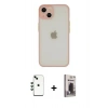 MARSİLYAN™- iPhone 14 Kılıf Ahenk Çizgi Serisi - Siyah Bilvis Hayalet Cam Ekran Koruyucu + Shine Kamera Lens - YL