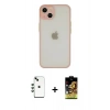 MARSİLYAN™- iPhone 14 Kılıf Ahenk Çizgi Serisi - Siyah Buffer Cam Ekran Koruyucu + Shine Kamera Lens - YL