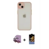 MARSİLYAN™- iPhone 14 Kılıf Ahenk Çizgi Serisi - Siyah Buffer Hayalet Cam Ekran Koruyucu + Raze Metal Kamera Lens - KI