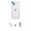 MARSİLYAN™- iPhone 14 Kılıf Ahenk Çizgi Serisi - Siyah Joko Magic 5D Cam + Diamond Kamera Lens - KI