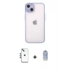 MARSİLYAN™- iPhone 14 Kılıf Ahenk Çizgi Serisi - Siyah Joko Magic 5D Cam + Shine Kamera Lens - MI