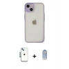 MARSİLYAN™- iPhone 14 Kılıf Ahenk Çizgi Serisi - Siyah Joko Magic 5D Cam + Shine Kamera Lens - MI