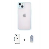 MARSİLYAN™- iPhone 14 Kılıf Ahenk Çizgi Serisi - Siyah Joko Magic 5D Cam + Shine Kamera Lens - MI