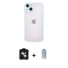 MARSİLYAN™- iPhone 14 Kılıf Ahenk Çizgi Serisi - Siyah Joko Magic 5D Cam + PVD Metal Kamera Lens - MI