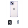 MARSİLYAN™- iPhone 14 Kılıf Ahenk Çizgi Serisi - Siyah Joko Magic 5D Cam + PVD Metal Kamera Lens - SH